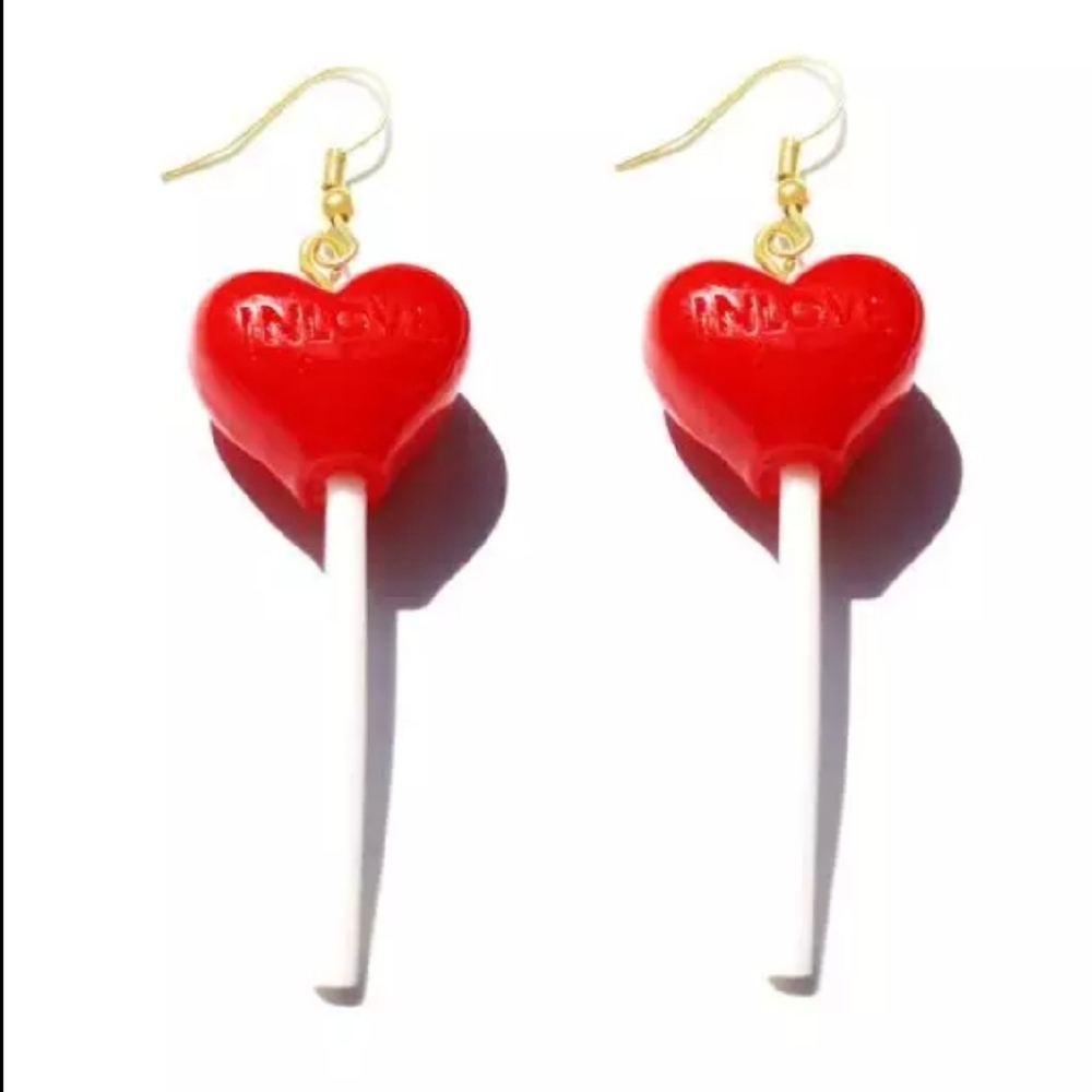Love Red Heart Earrings